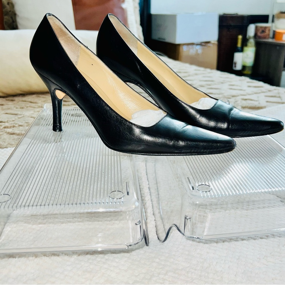 Isaac Mizrahi Black Leather Heels